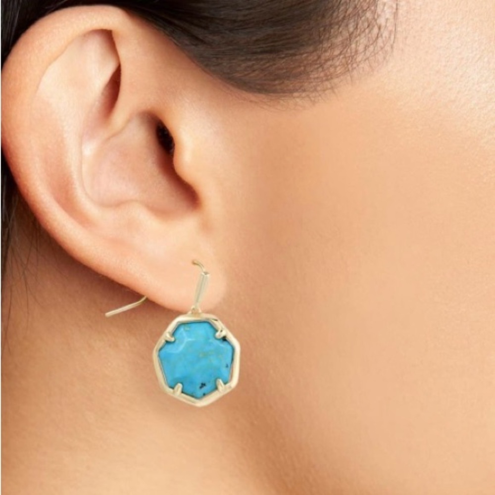 Kendra Scott Turquoise & Gold Cynthia Earrings